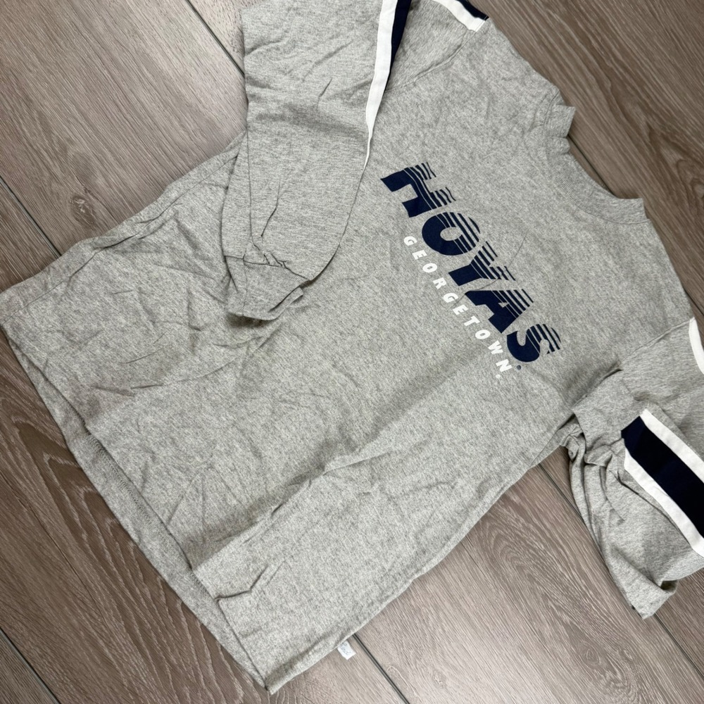 Third Street Boys Shirt Georgetown Hoyas Long Sleeve Gray Size 10-12